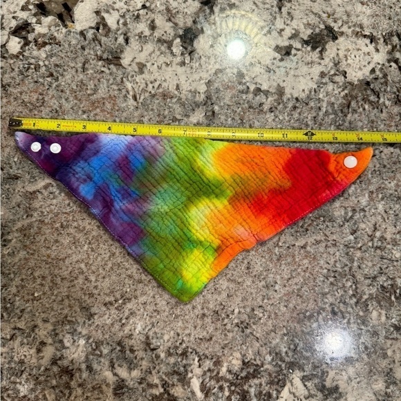 Hand crafted tie dyed baby burp cloth & matching bib 3 SETS Muslin 100% cotton - Picture 9 of 11